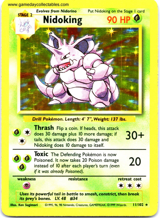 #011 Nidoking - Base Set - Holo Rare (Ungraded Near Mint)