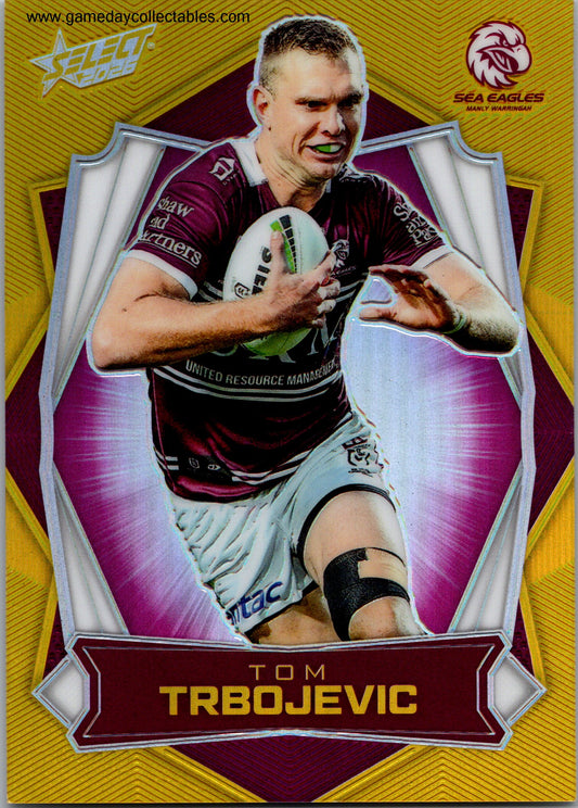 2026 NRL League Heroes Luminous Gold Back - L084 Tom Trbojevic - Manly Warringah Sea Eagles
