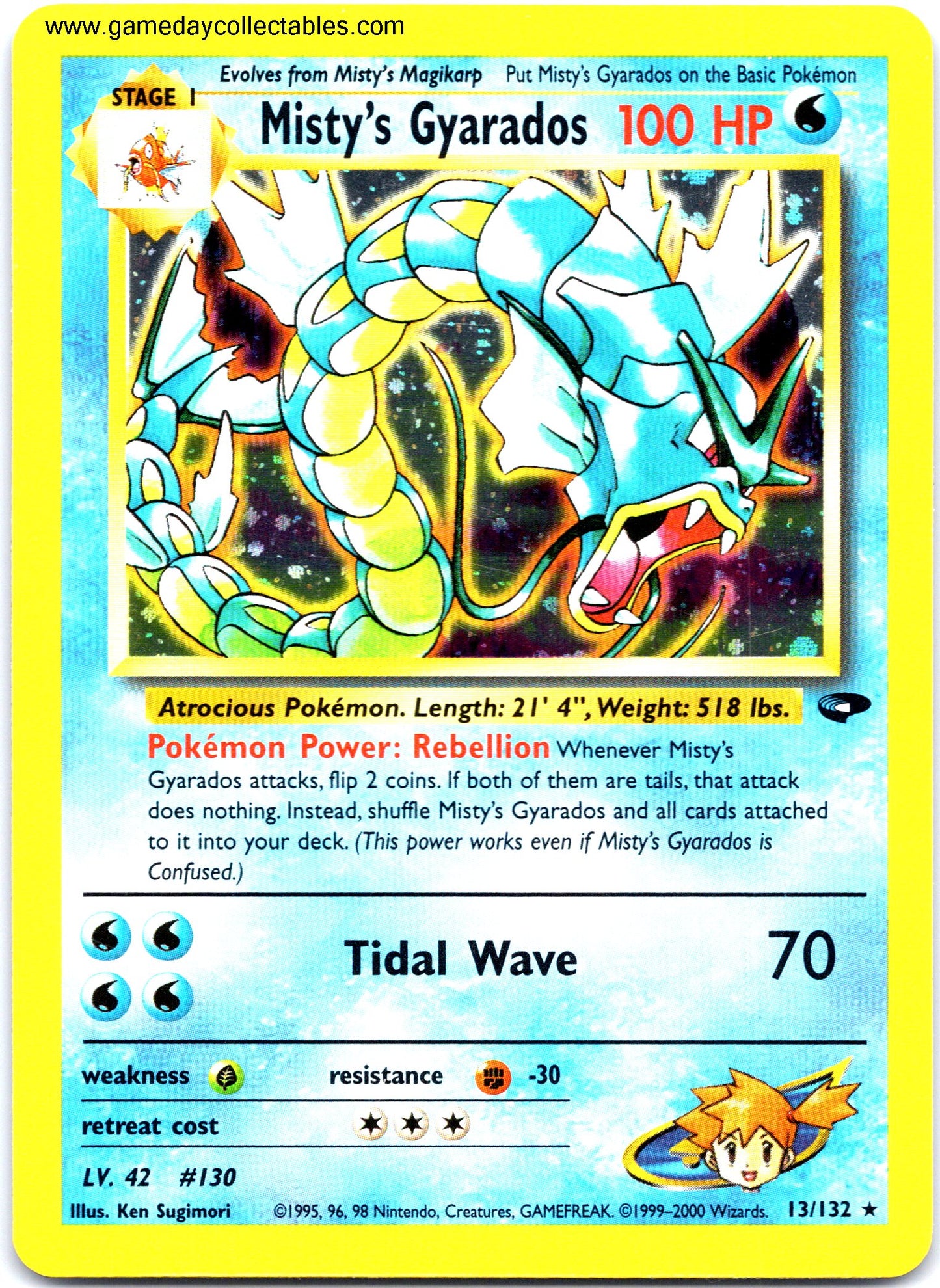 #013 Misty's Gyarados - Gym Challenge - Holo Rare (Ungraded Near Mint)