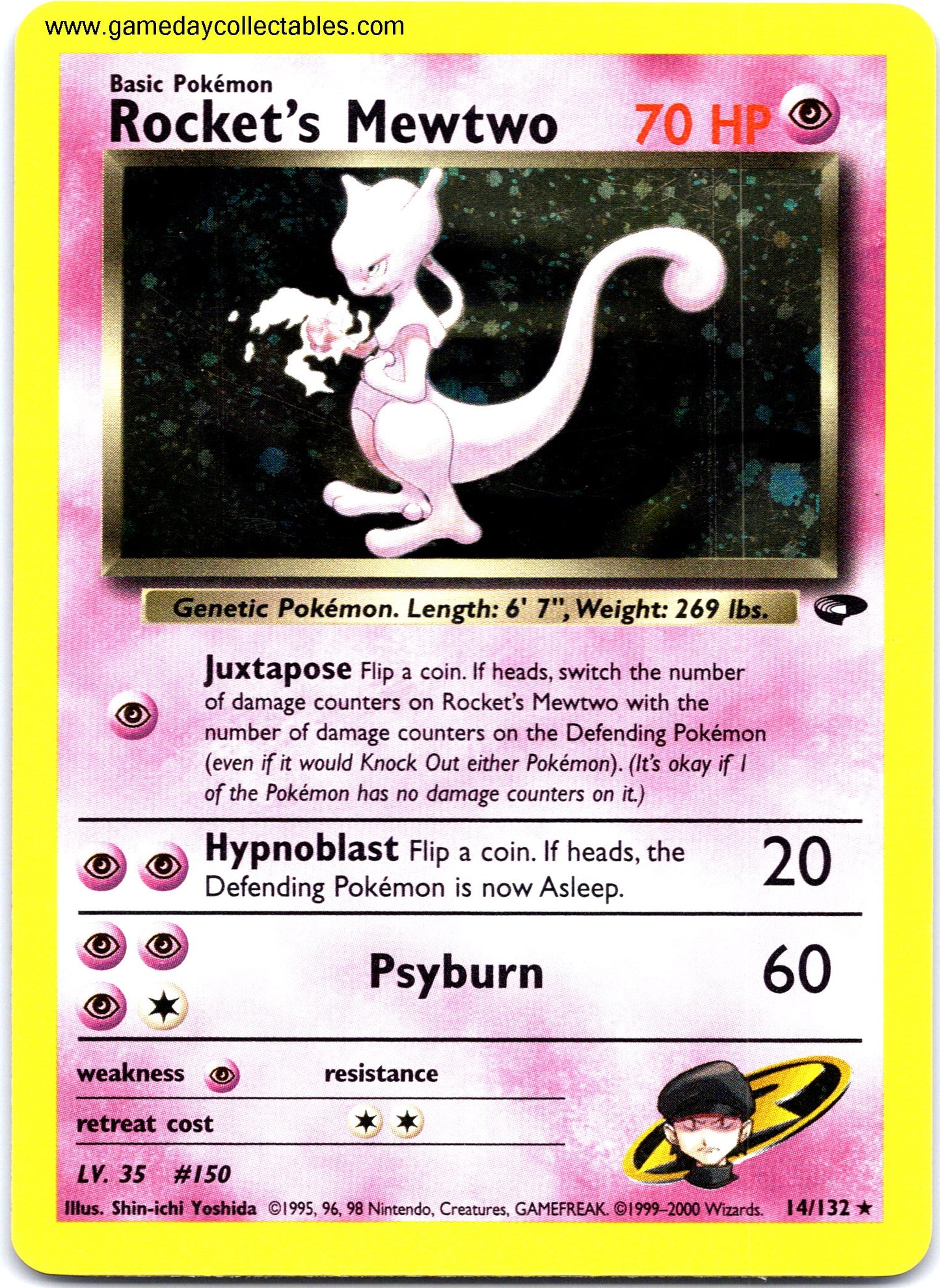 #014 Rocket's Mewtwo - Gym Challenge - Holo Rare (Ungraded Near Mint)
