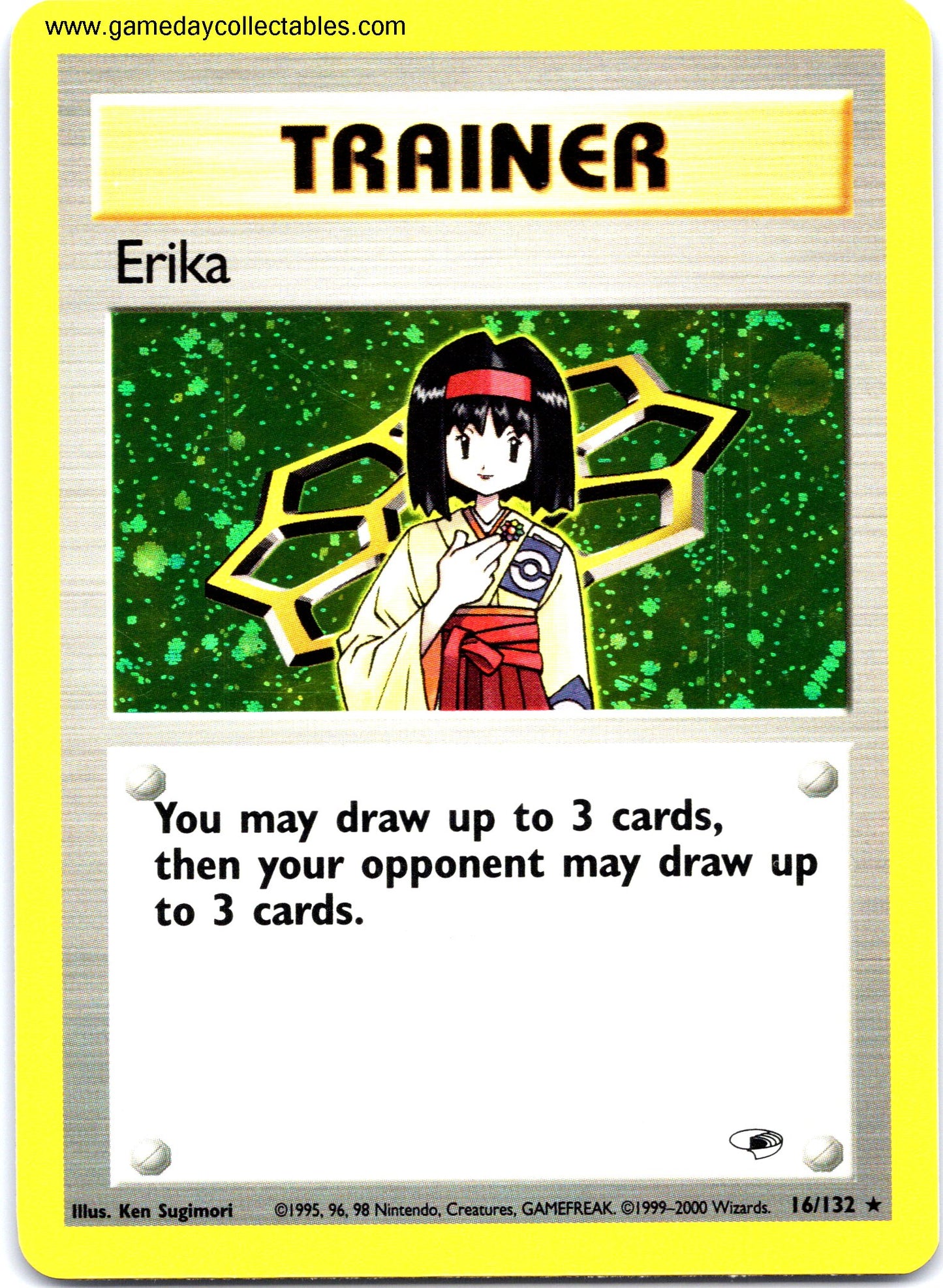 #016 Erika - Gym Heroes - Non Holo Rare (Ungraded Near Mint)