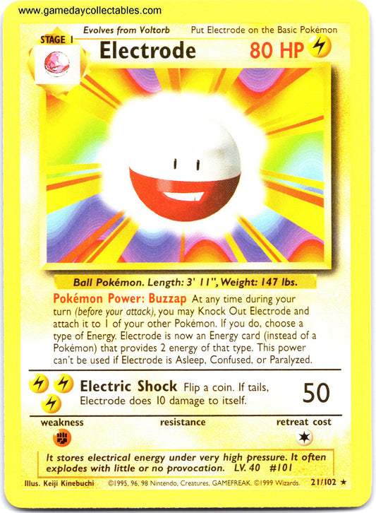 #021 Electrode - Base Set - Non Holo Rare (Ungraded Near Mint)