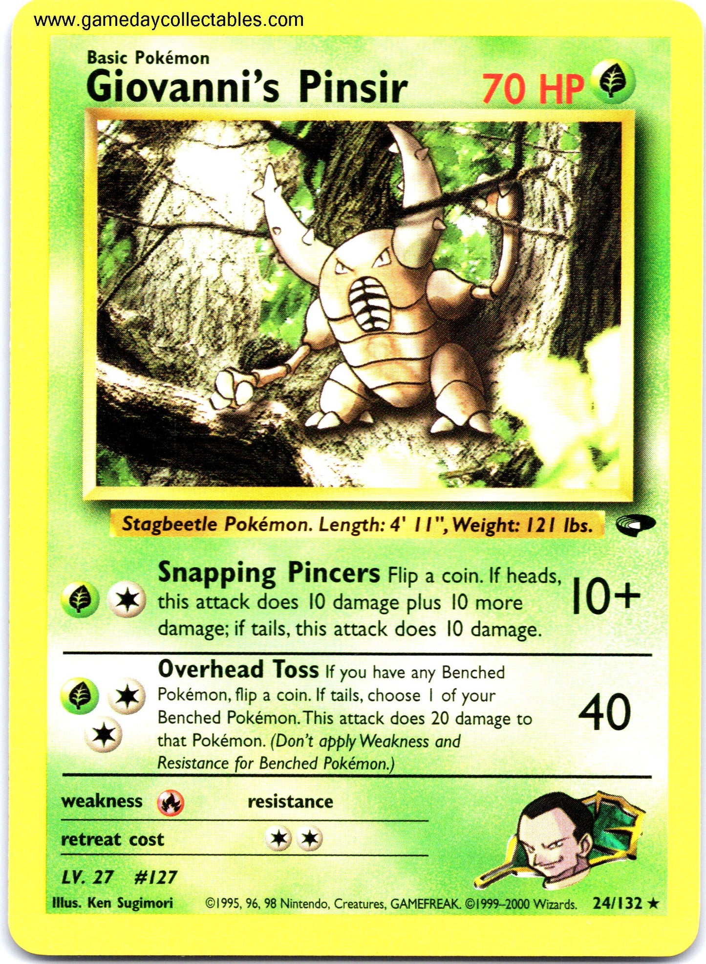 #024 Giovanni's Pinsir - Gym Challenge - Non Holo Rare (Ungraded Near Mint)