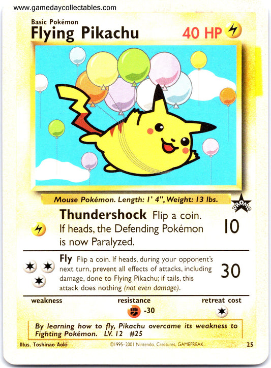 #025 Flying Pikachu - Black Star Promo (Ungraded Heavily Played)