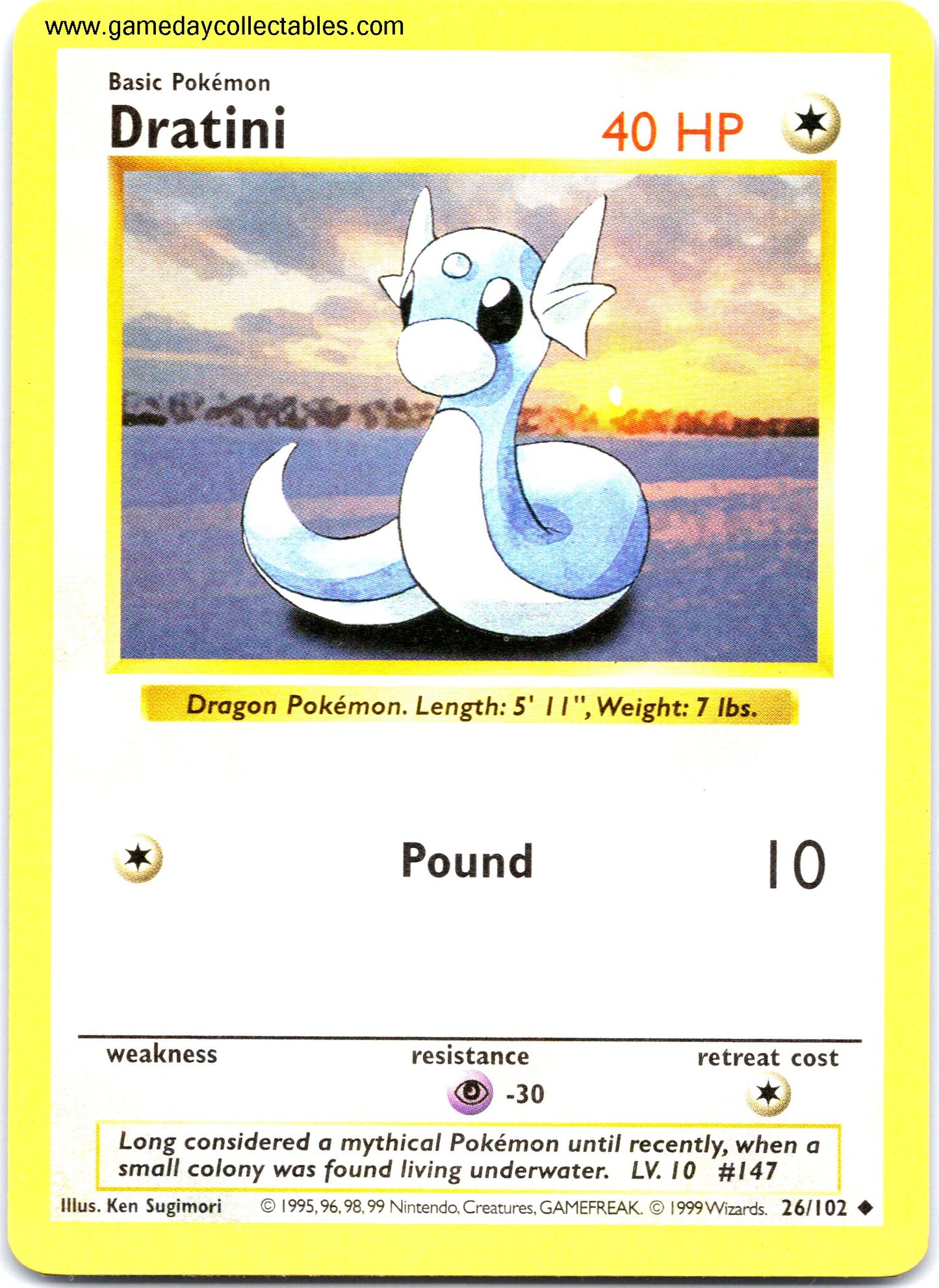 #026 Dratini - Base Set - Uncommon (Ungraded Near Mint)