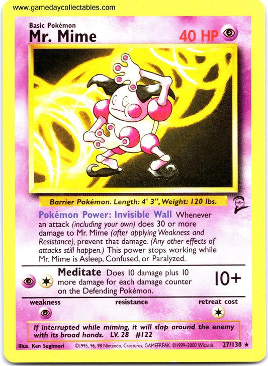 #027 Mr. Mime - Base Set 2 - Holo Rare (Ungraded Near Mint)