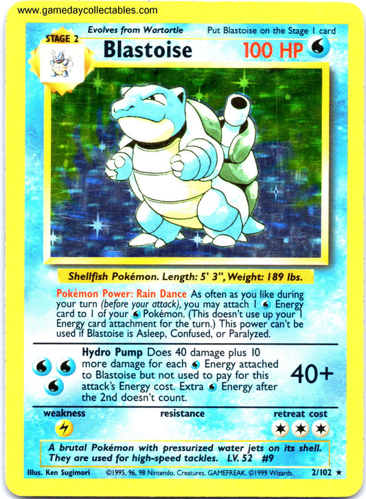 #002 Blastoise - Base Set - Holo Rare (Ungraded Near Mint)