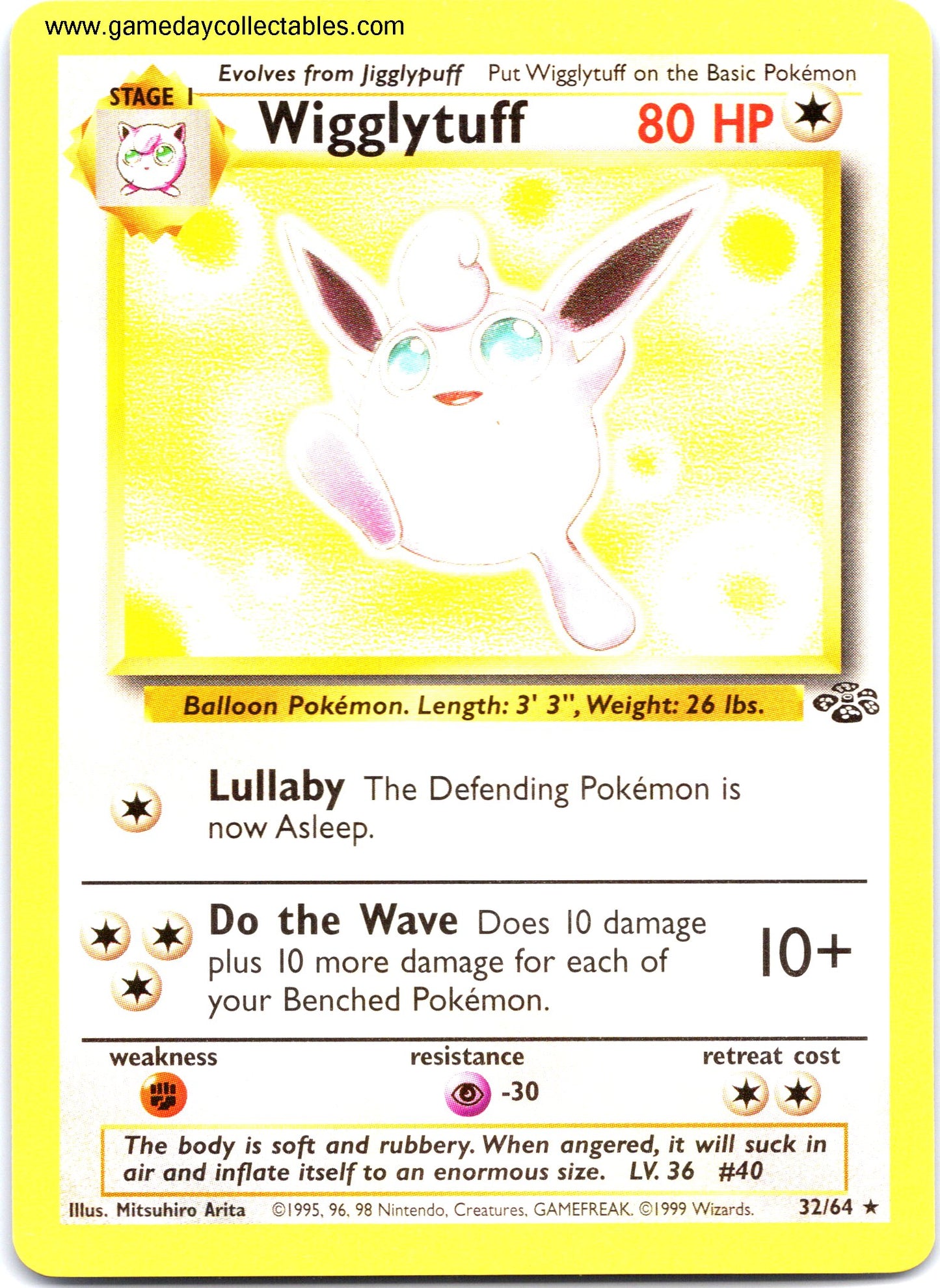 #32 Wigglytuff - Jungle - Non Holo Rare (Ungraded Near Mint)