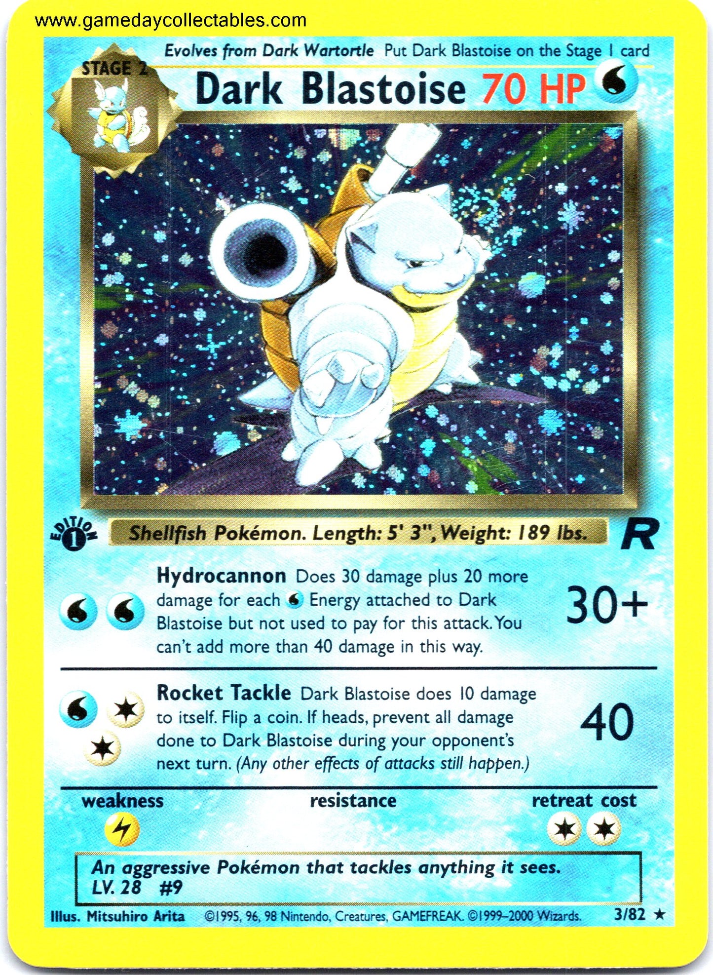 #03 Dark Blastoise - Team Rocket - 1st Ed Holo Rare (Ungraded Near Mint)