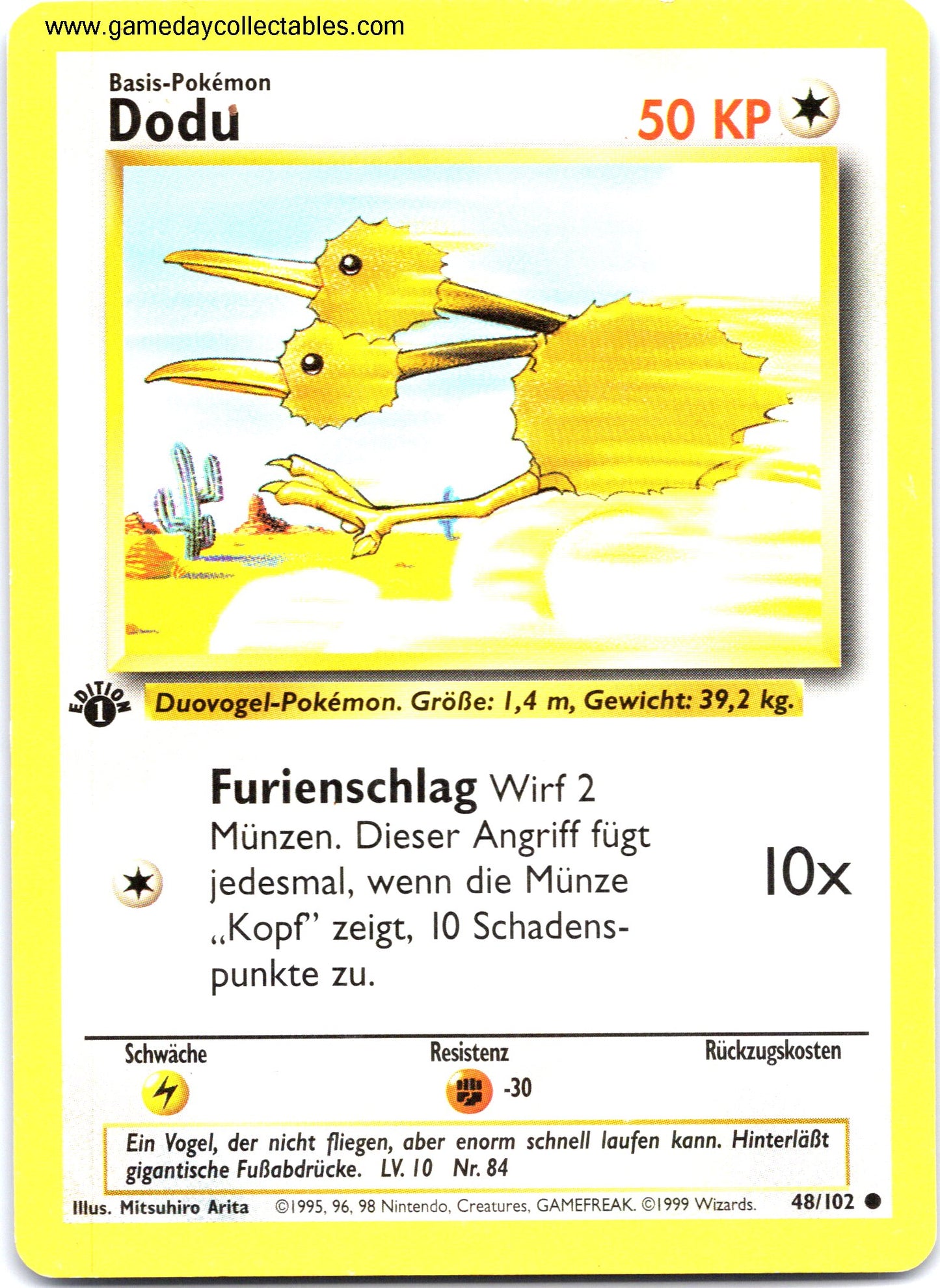 #048/102 Dodu (Doduo) - Base Set (German) - 1st Ed Common (Ungraded Near Mint)
