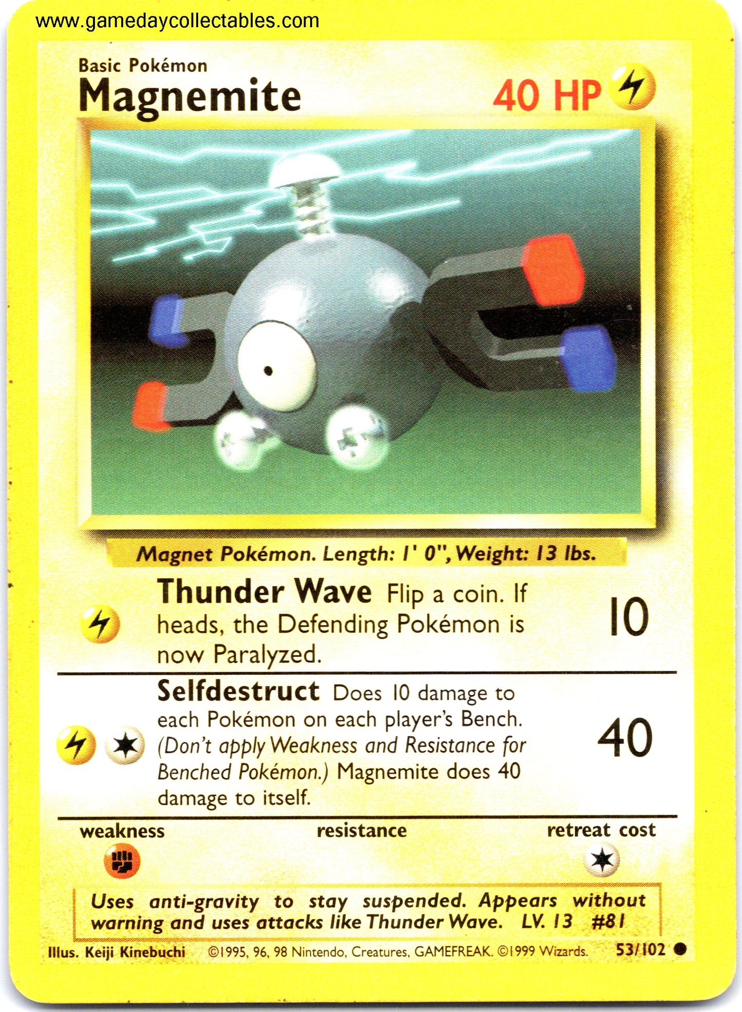 #053 Magnemite - Base Set - Common (Ungraded Near Mint)
