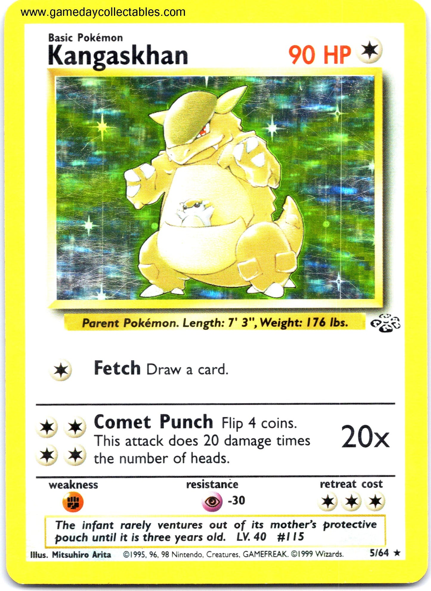 #05 Kangaskhan - Jungle - Holo Rare (Ungraded Near Mint)