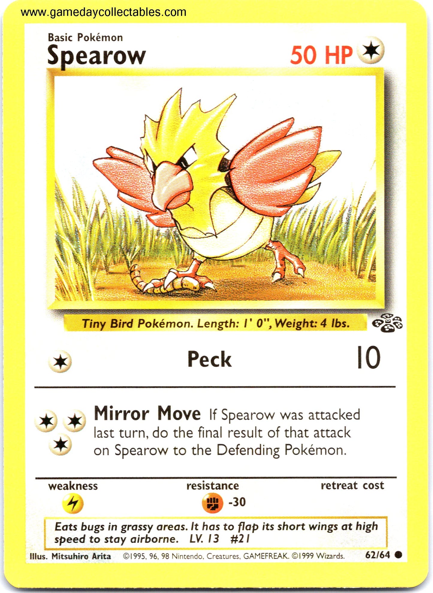 #62 Spearow - Jungle - Common (Ungraded Near Mint)