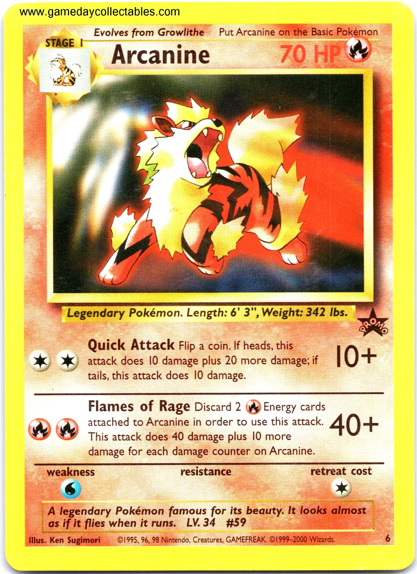 #006 Arcanine - Black Star Promo