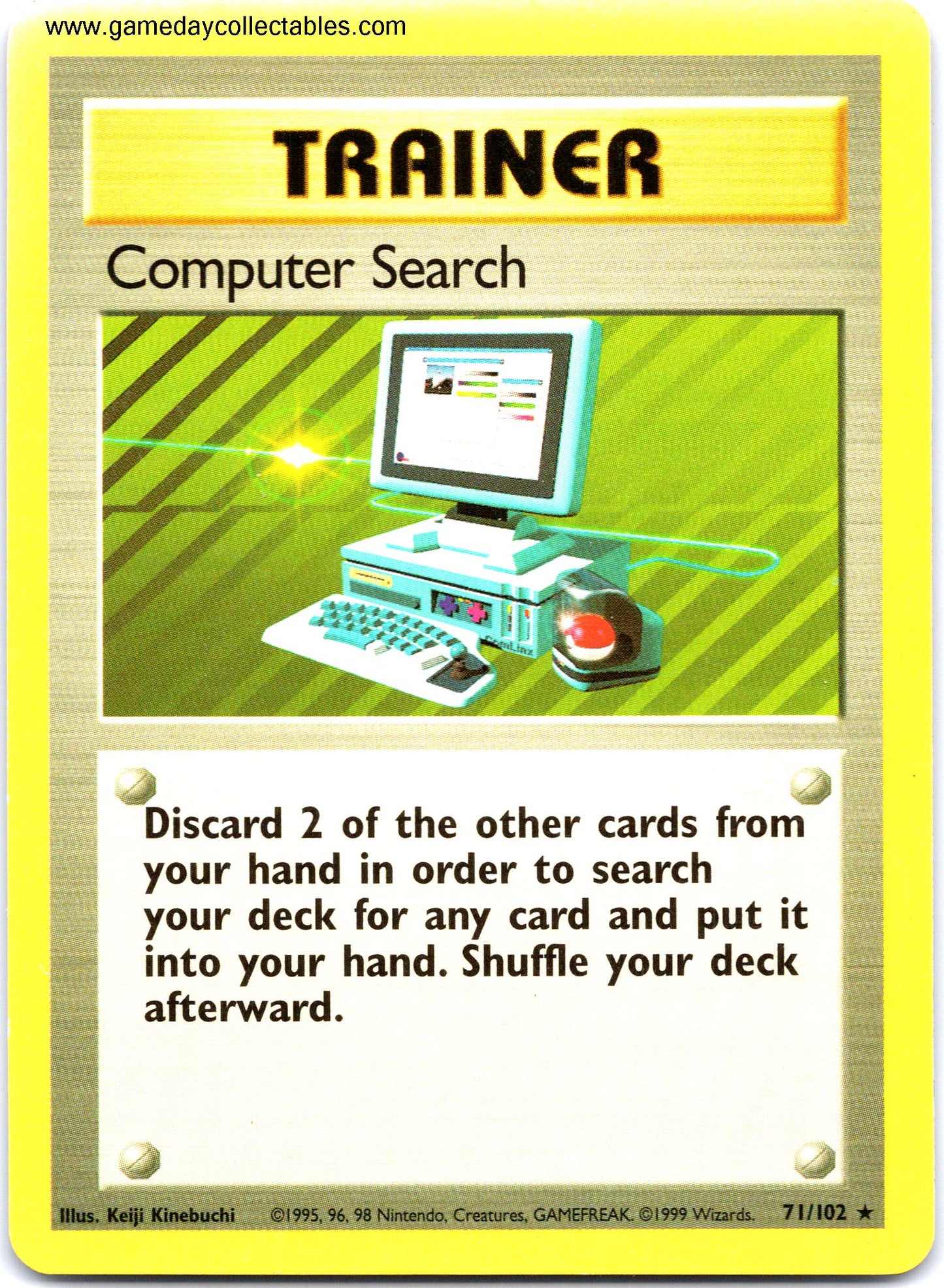 #071 Computer Search - Base Set - Non Holo Rare (Ungraded Near Mint)