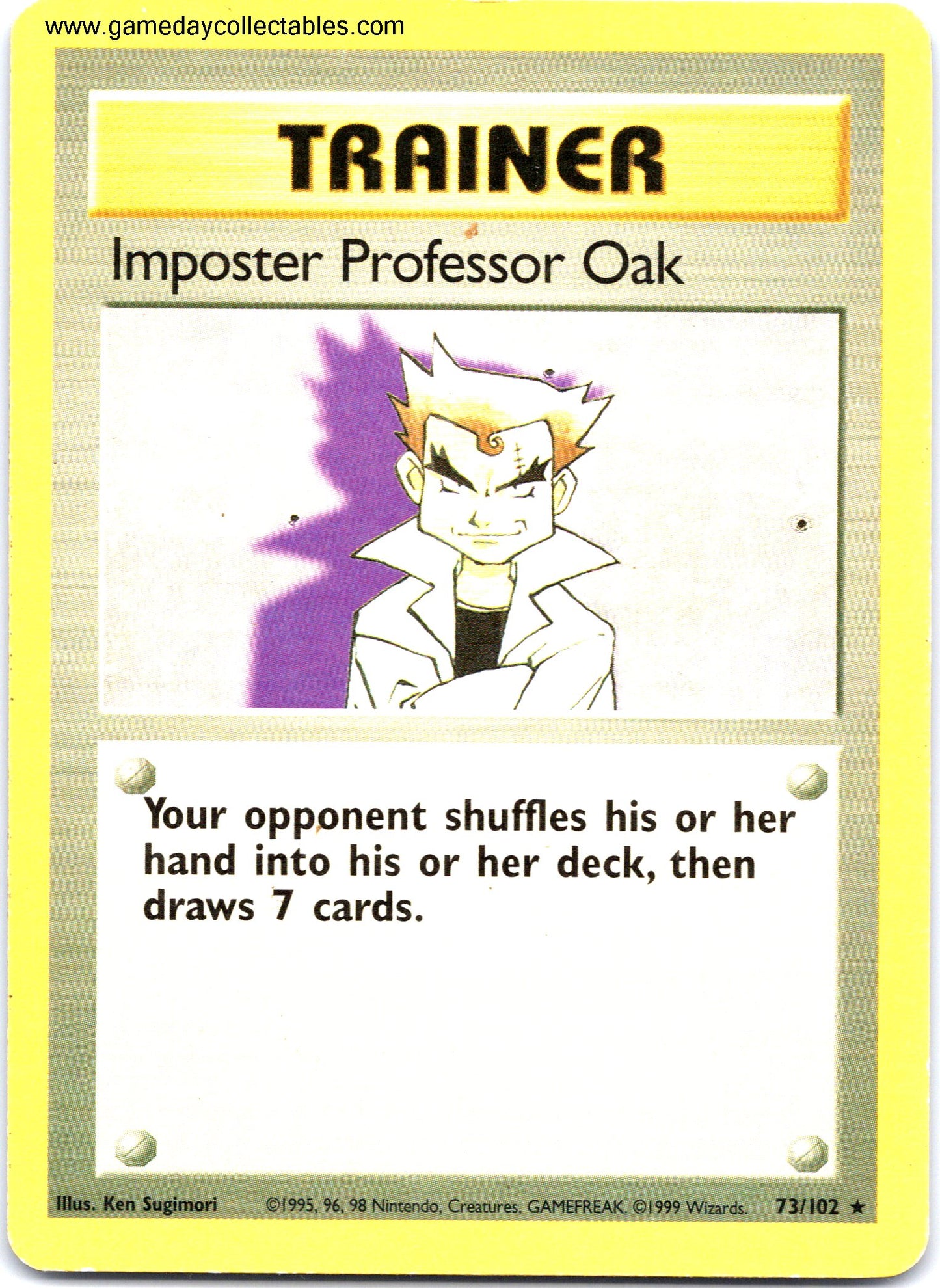 #073 Imposter Professor Oak - Base Set - Non Holo Rare (Ungraded Near Mint)