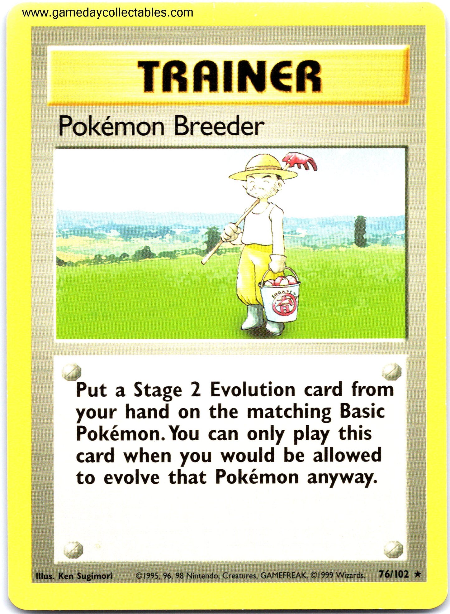 #076 Pokemon Breeder - Base Set - Non Holo Rare (Ungraded Near Mint)