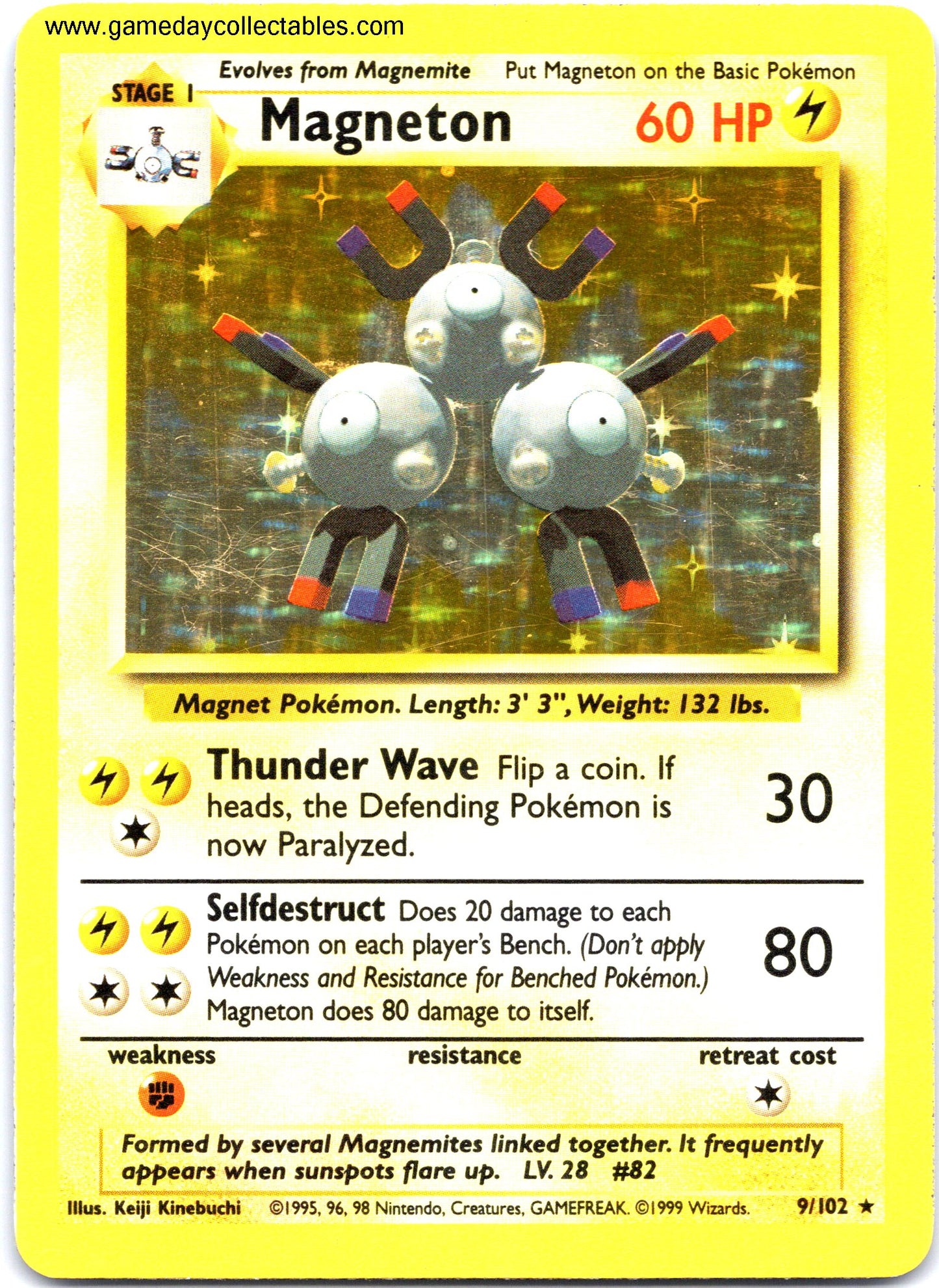 #009 Magneton - Base Set - Holo Rare (Ungraded Near Mint)