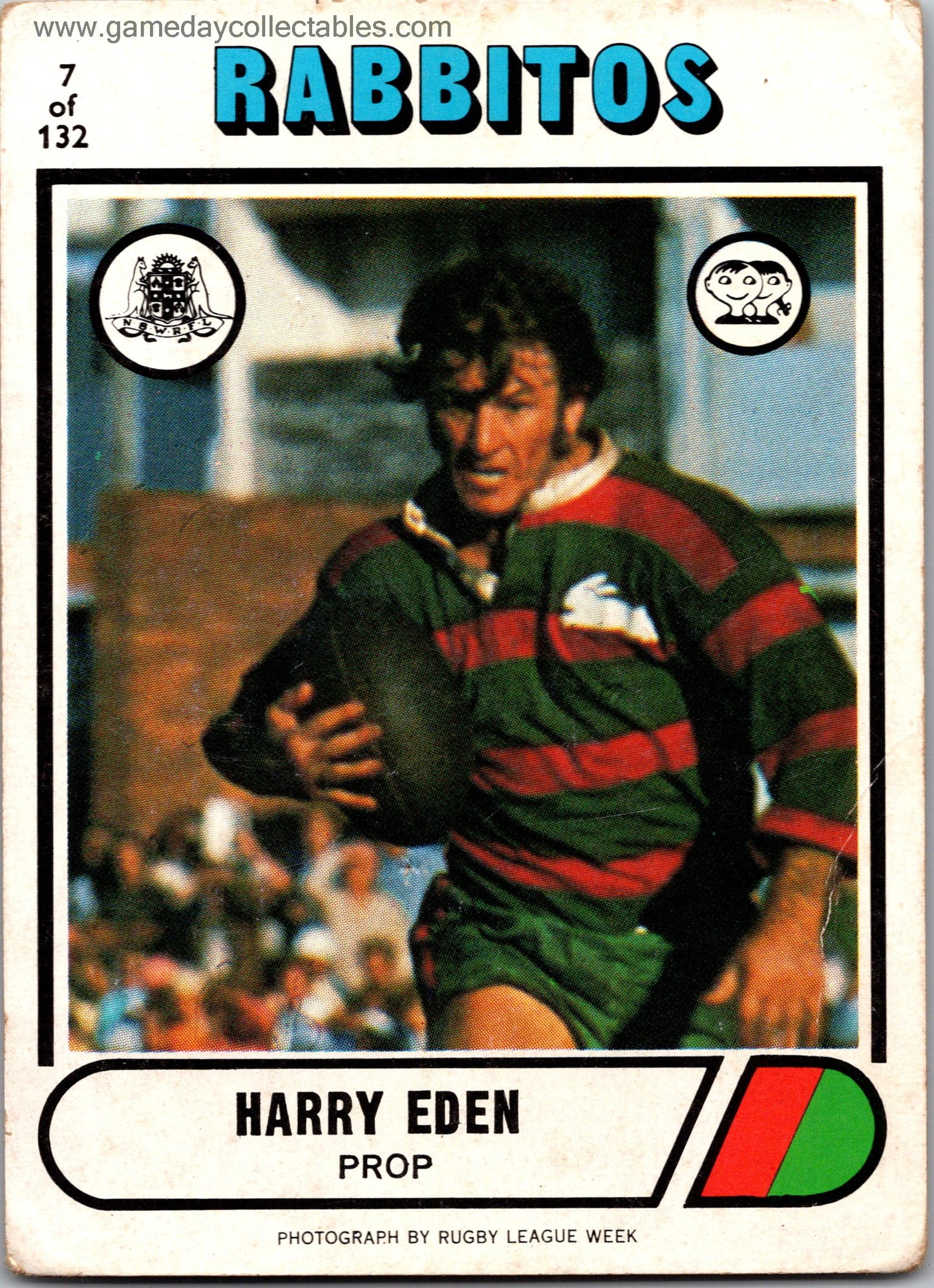 1976 SCANLENS - 007 Harry Eden - South Sydney Rabbitohs