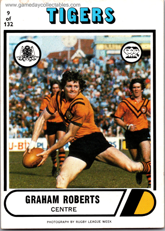 1976 SCANLENS - 009 Graham Roberts - Balmain Tigers