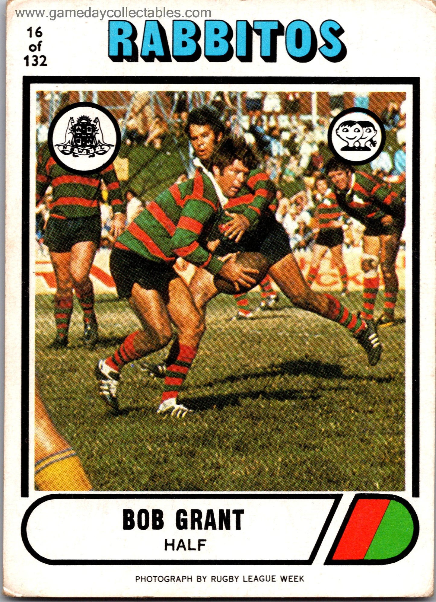 1976 SCANLENS - 016 Bob Grant - South Sydney Rabbitohs