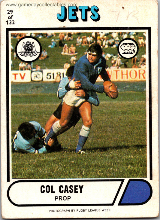 1976 SCANLENS - 029 Col Casey - Newtown Jets