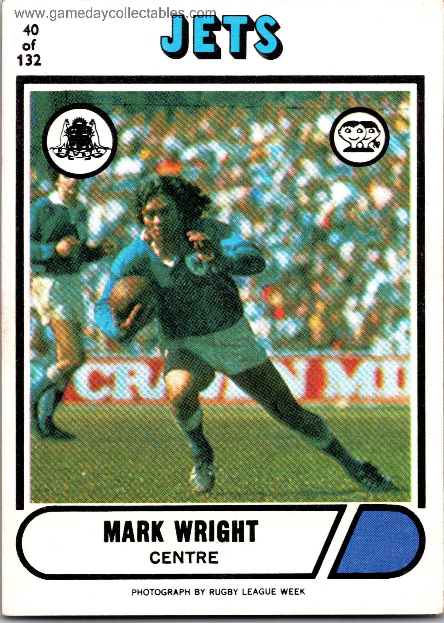 1976 SCANLENS - 040 Mark Wright - Newtown Jets