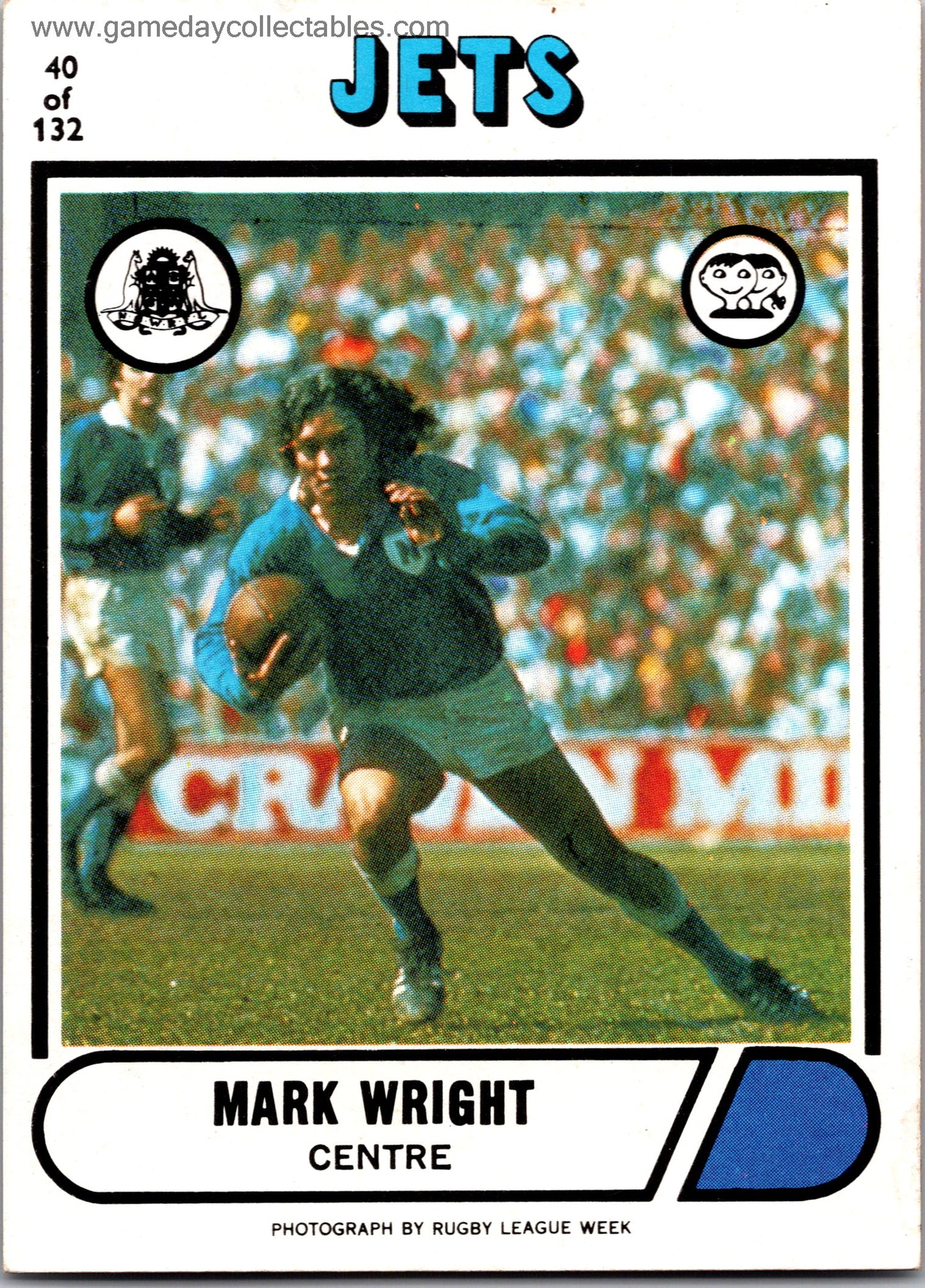 1976 SCANLENS - 040 Mark Wright - Newtown Jets