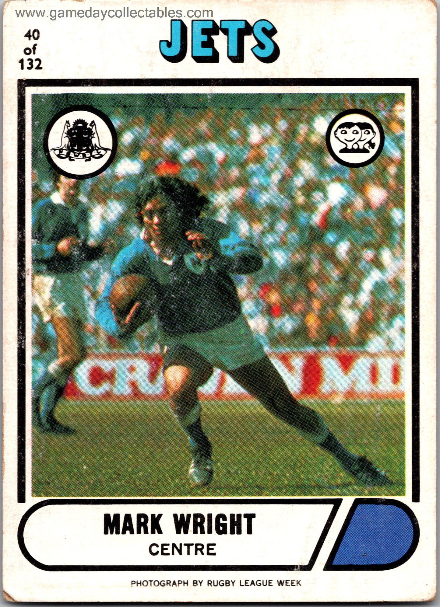 1976 SCANLENS - 040 Mark Wright - Newtown Jets
