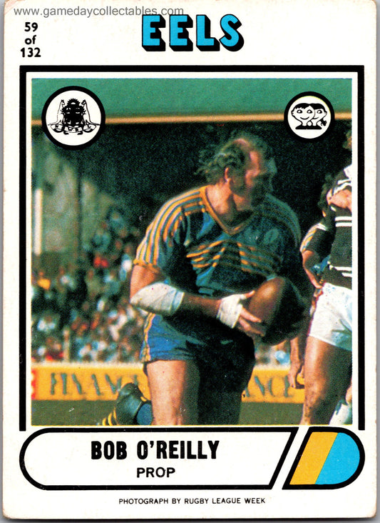 1976 SCANLENS - 059 Bob O'Reilly - Parramatta Eels