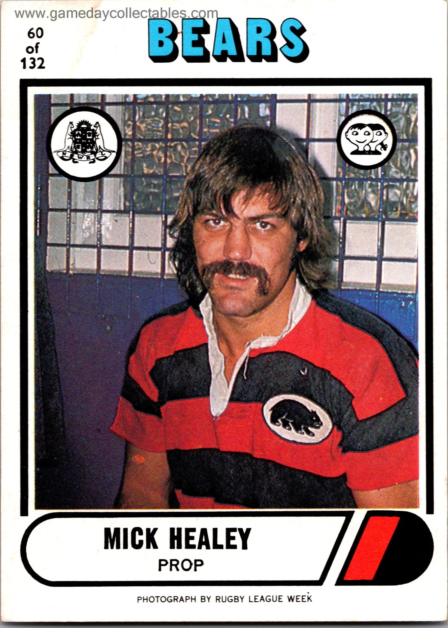 1976 SCANLENS - 060 Mick Healey - North Sydney Bears