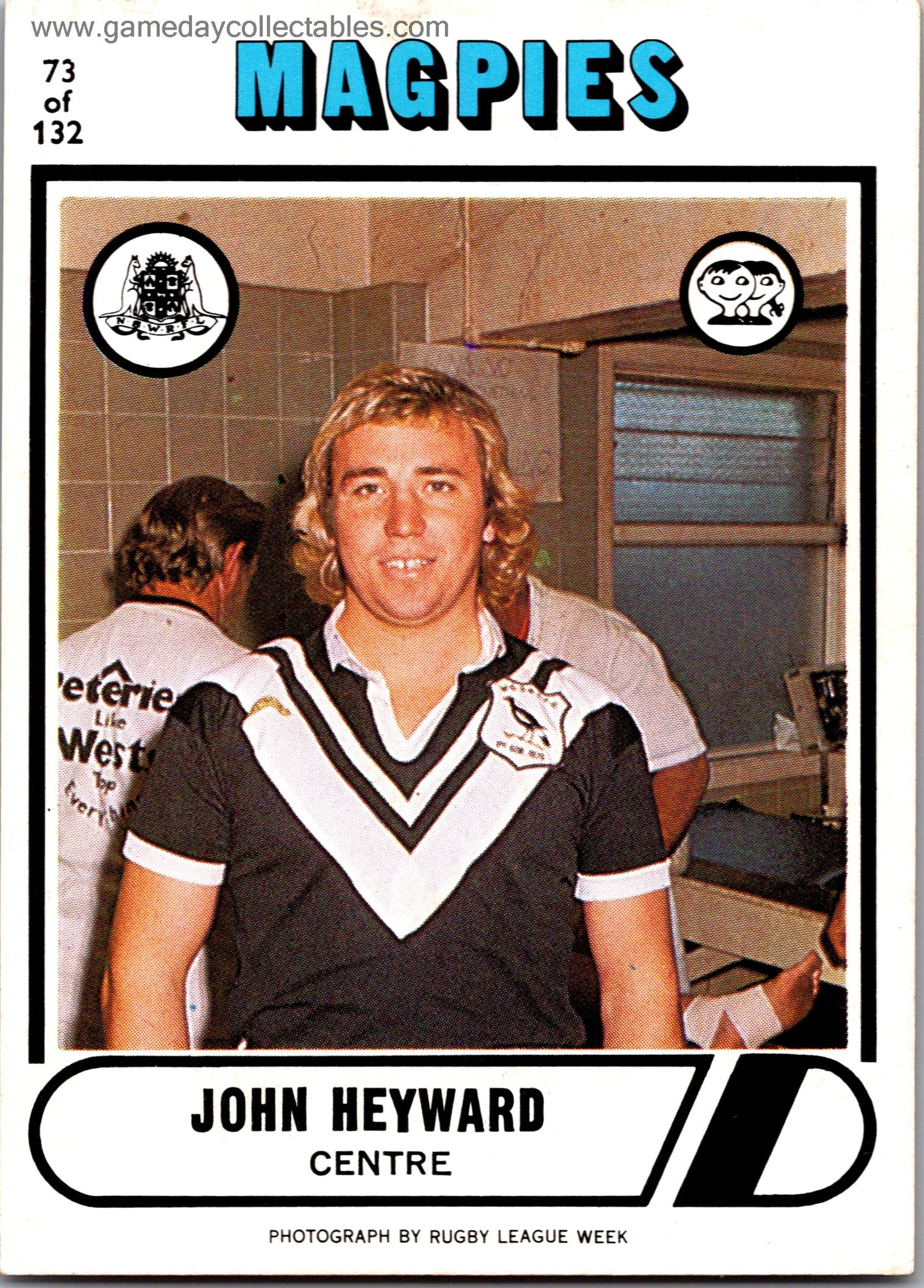 1976 SCANLENS - 073 John Heyward - Western Suburbs Magpies