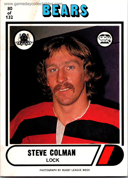 1976 SCANLENS - 080 Steve Colman - North Sydney Bears