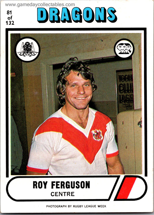1976 SCANLENS - 081 Roy Ferguson - St George Dragons