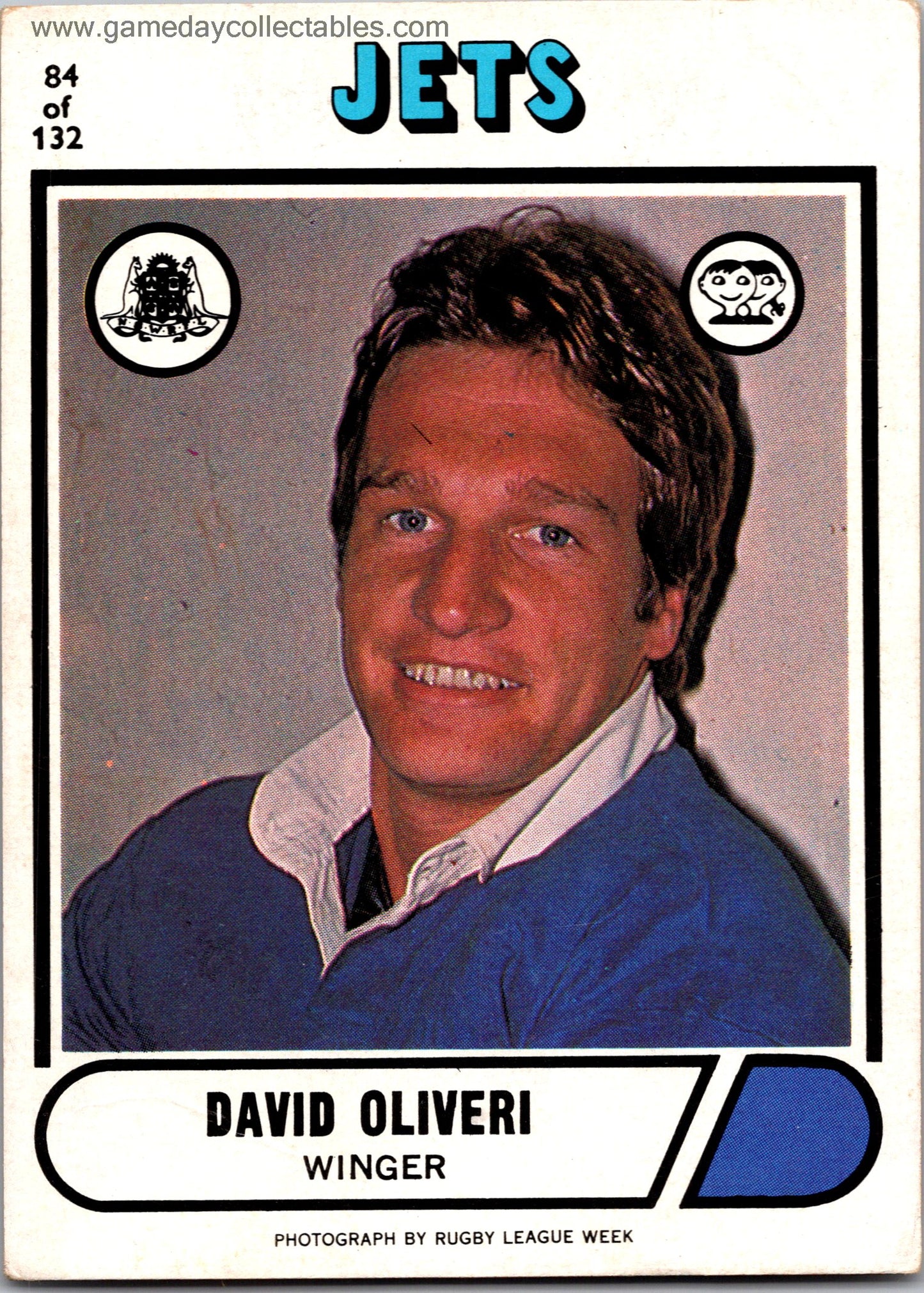 1976 SCANLENS - 084 David Oliveri - Newtown Jets