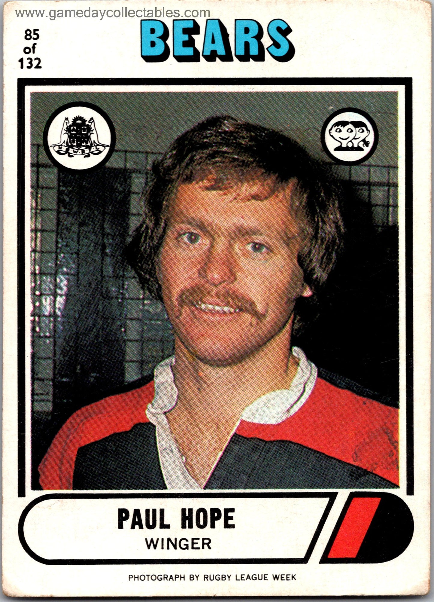 1976 SCANLENS - 085 Paul Hope - North Sydney Bears
