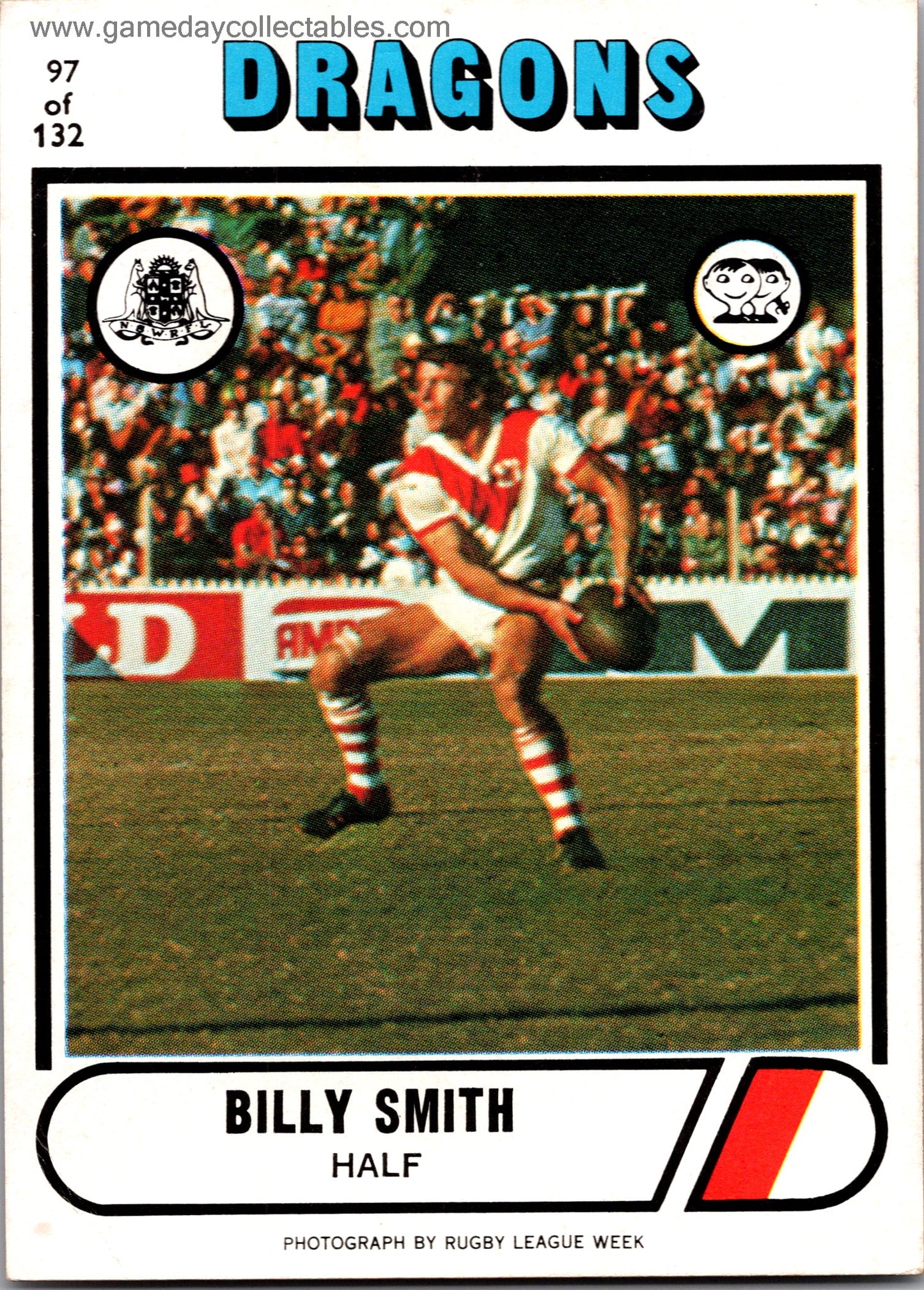 1976 SCANLENS - 097 Billy Smith - St George Dragons
