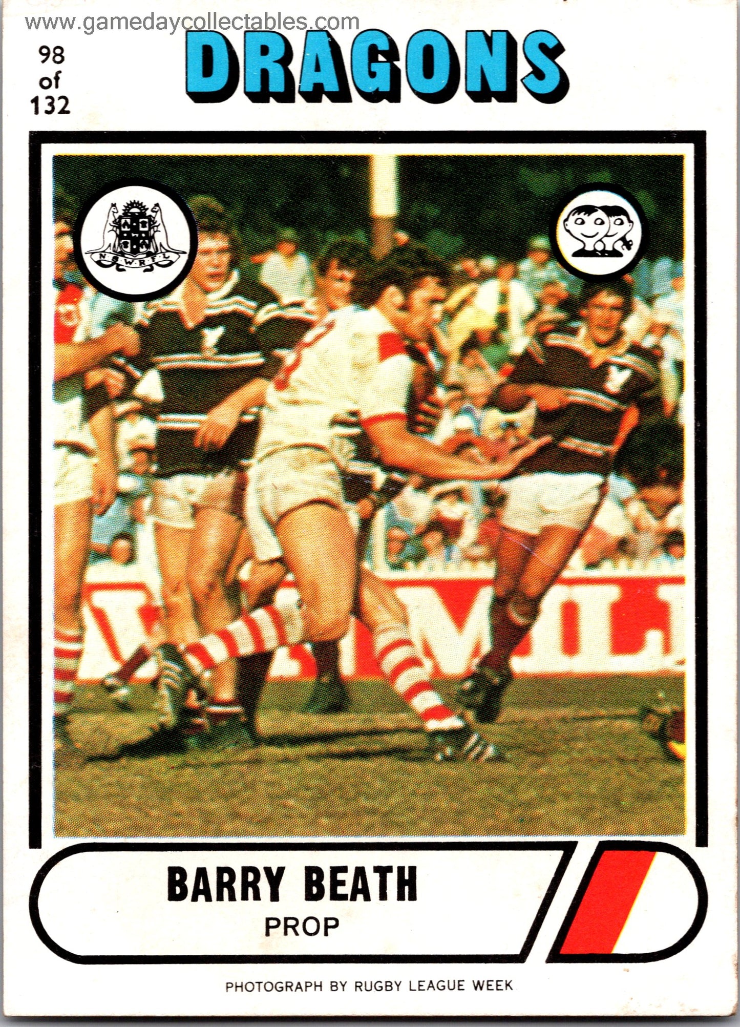 1976 SCANLENS - 098 Barry Beath - St George Dragons