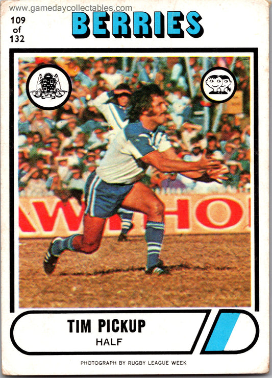 1976 SCANLENS - 109 Tim Pickup - Canterbury