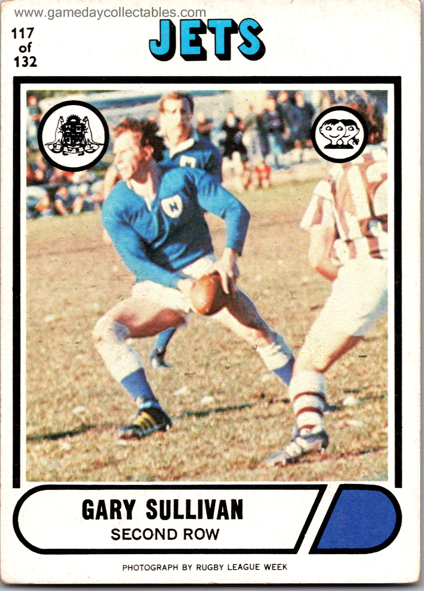 1976 SCANLENS - 117 Gary Sullivan - Newtown Jets