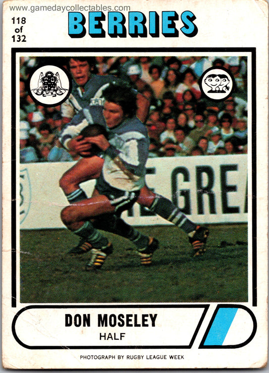 1976 SCANLENS - 118 Don Moseley- Canterbury