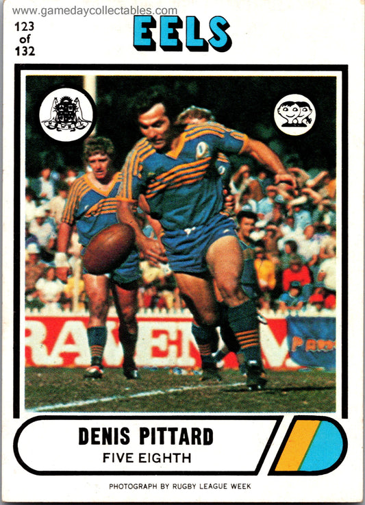 1976 SCANLENS - 123 Denis Pittard - Parramatta Eels