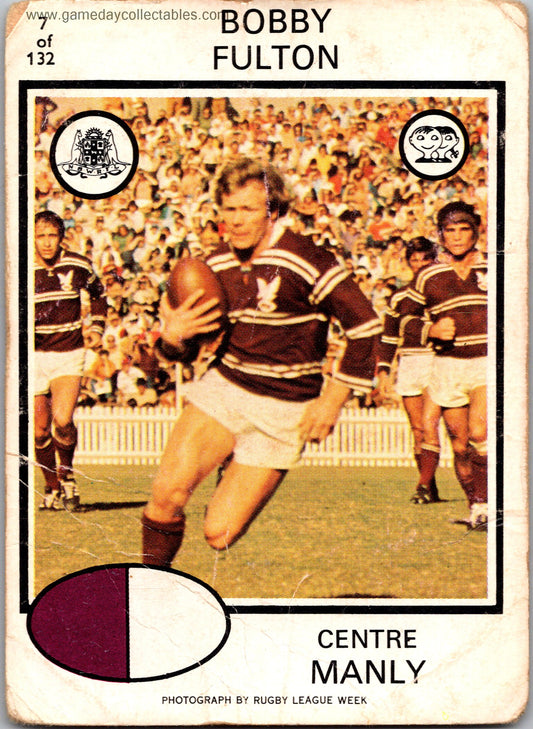 1975 SCANLENS - 007 Bobby Fulton - Manly Warringah Sea Eagles