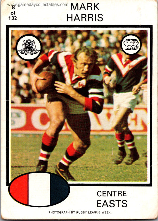 1975 SCANLENS - 008 Mark Harris - Eastern Suburbs Roosters