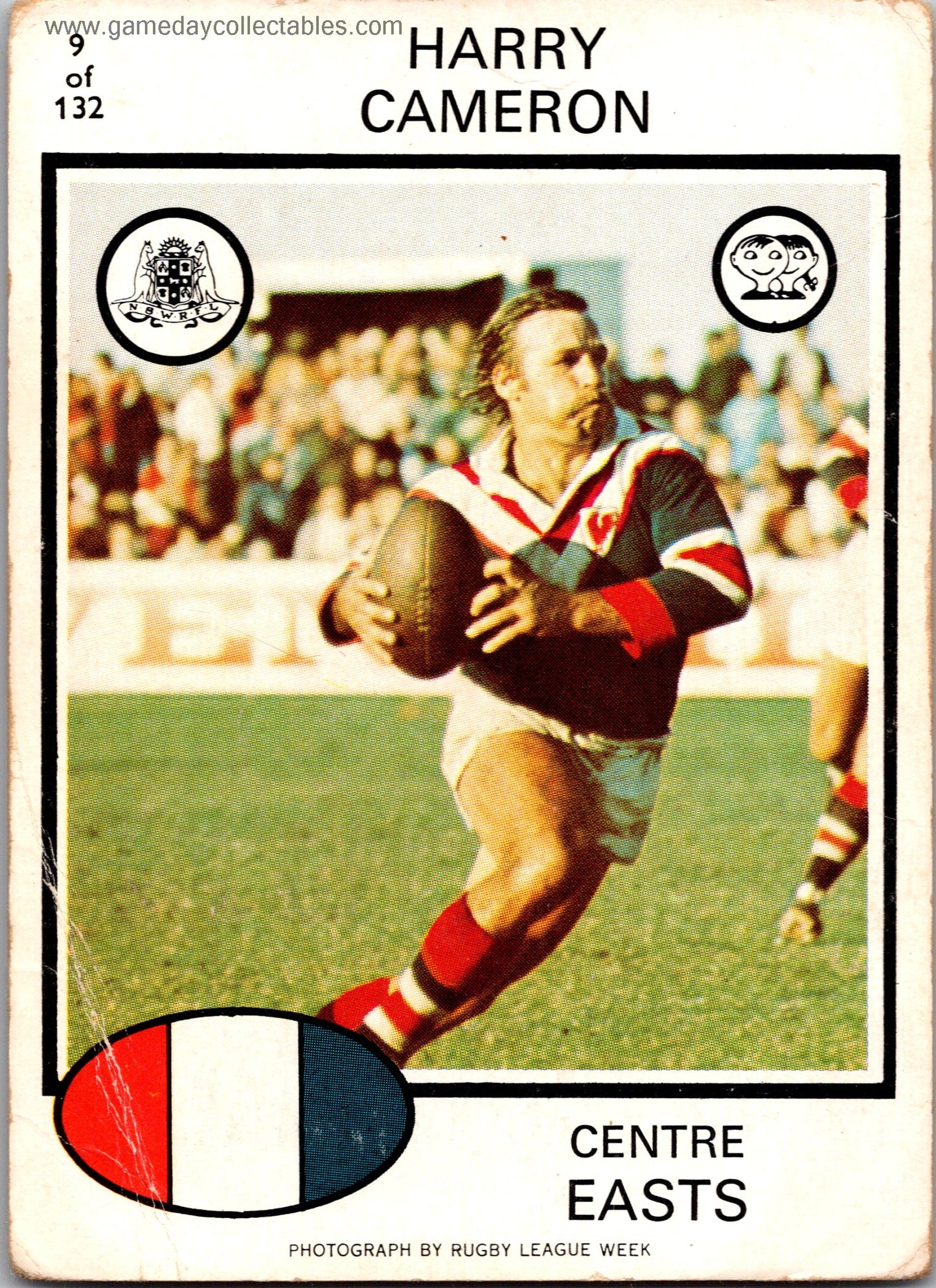 1975 SCANLENS - 009 Harry Cameron - Eastern Suburbs Roosters