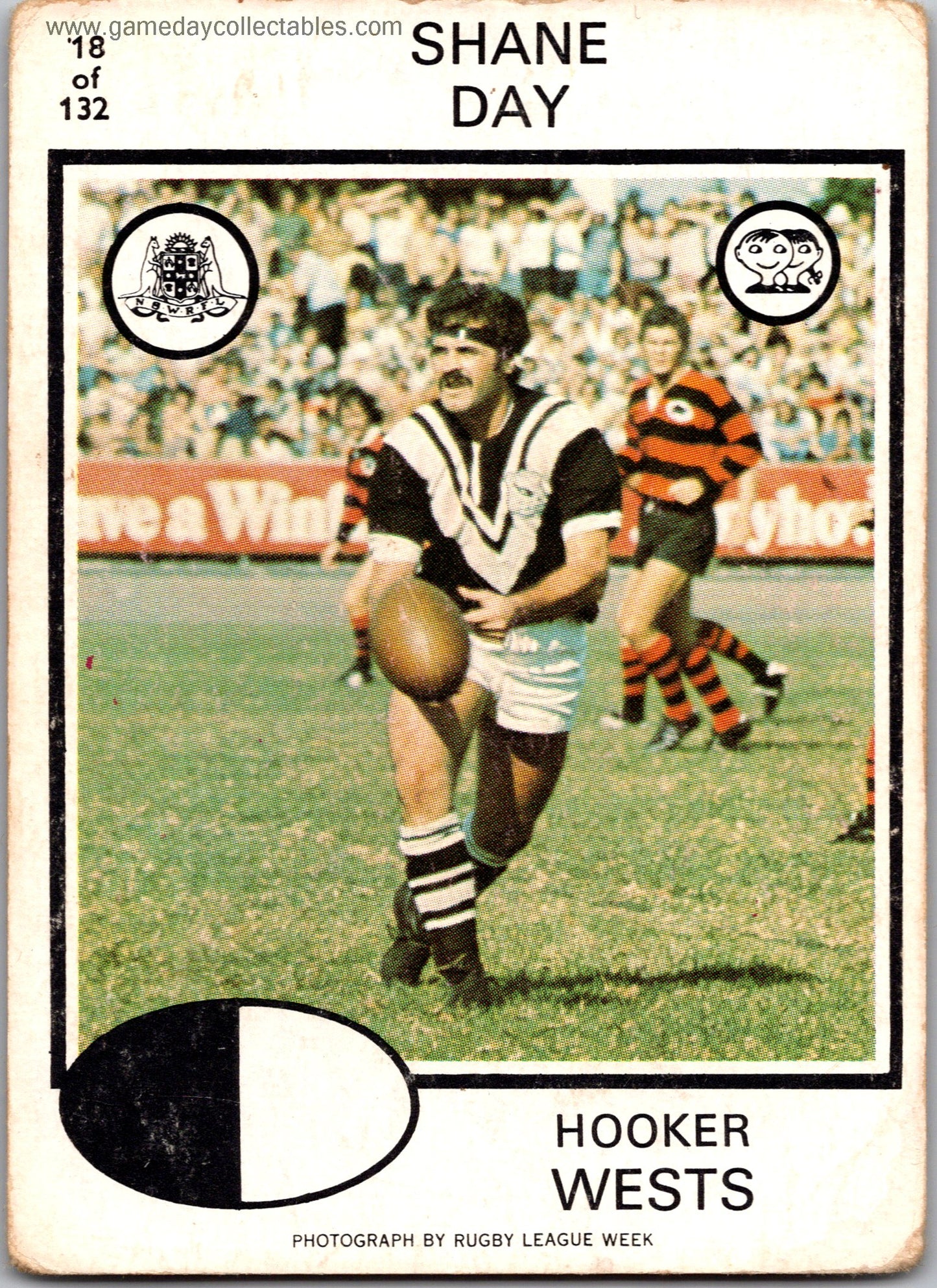 1975 SCANLENS - 018 Shane Day - Western Suburbs Magpies
