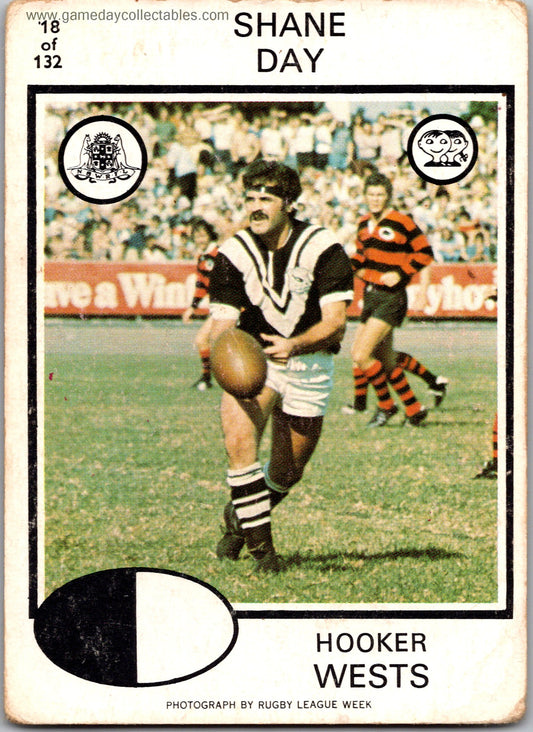1975 SCANLENS - 018 Shane Day - Western Suburbs Magpies