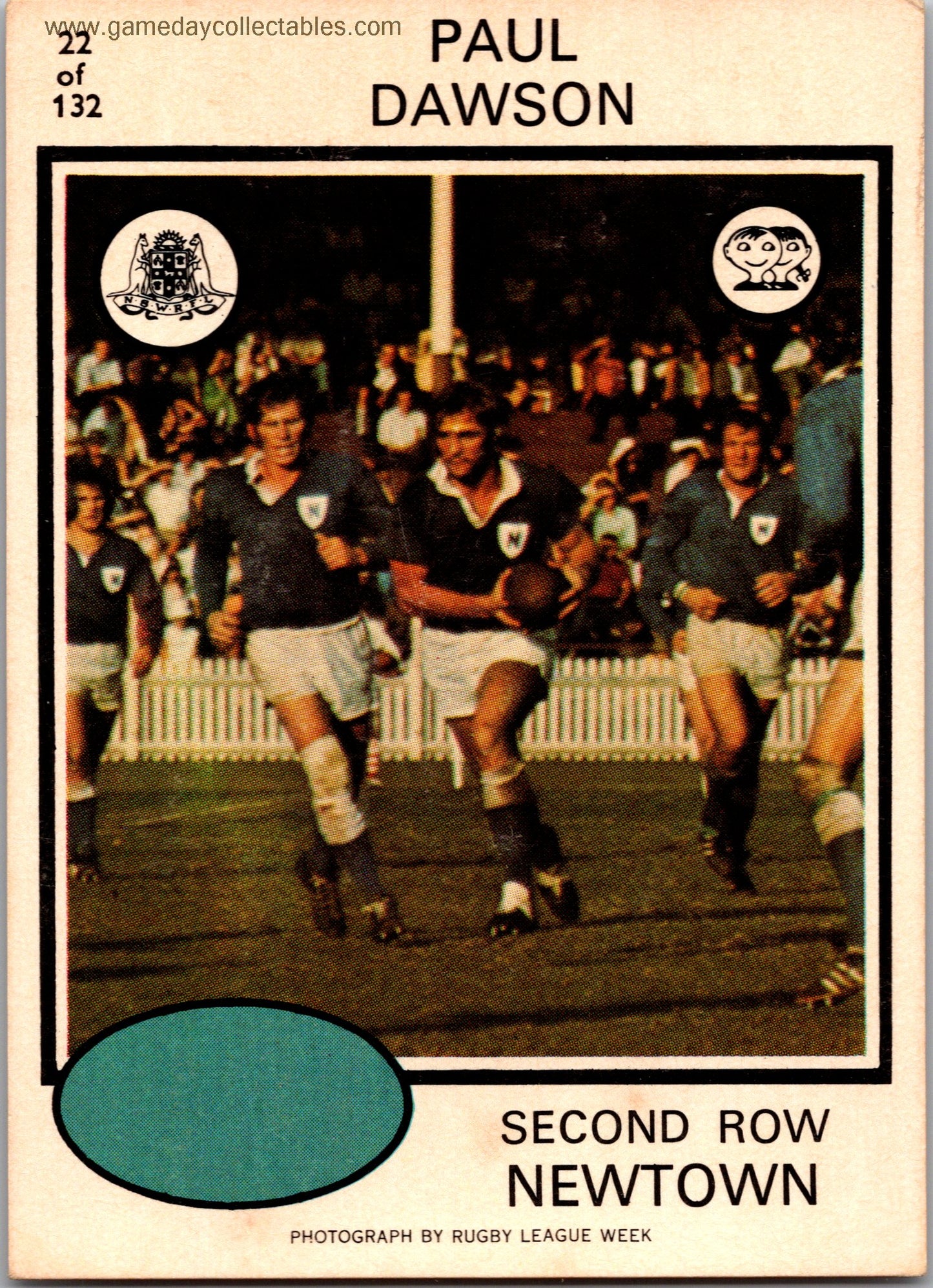 1975 SCANLENS - 022 Paul Dawson - Newtown Jets
