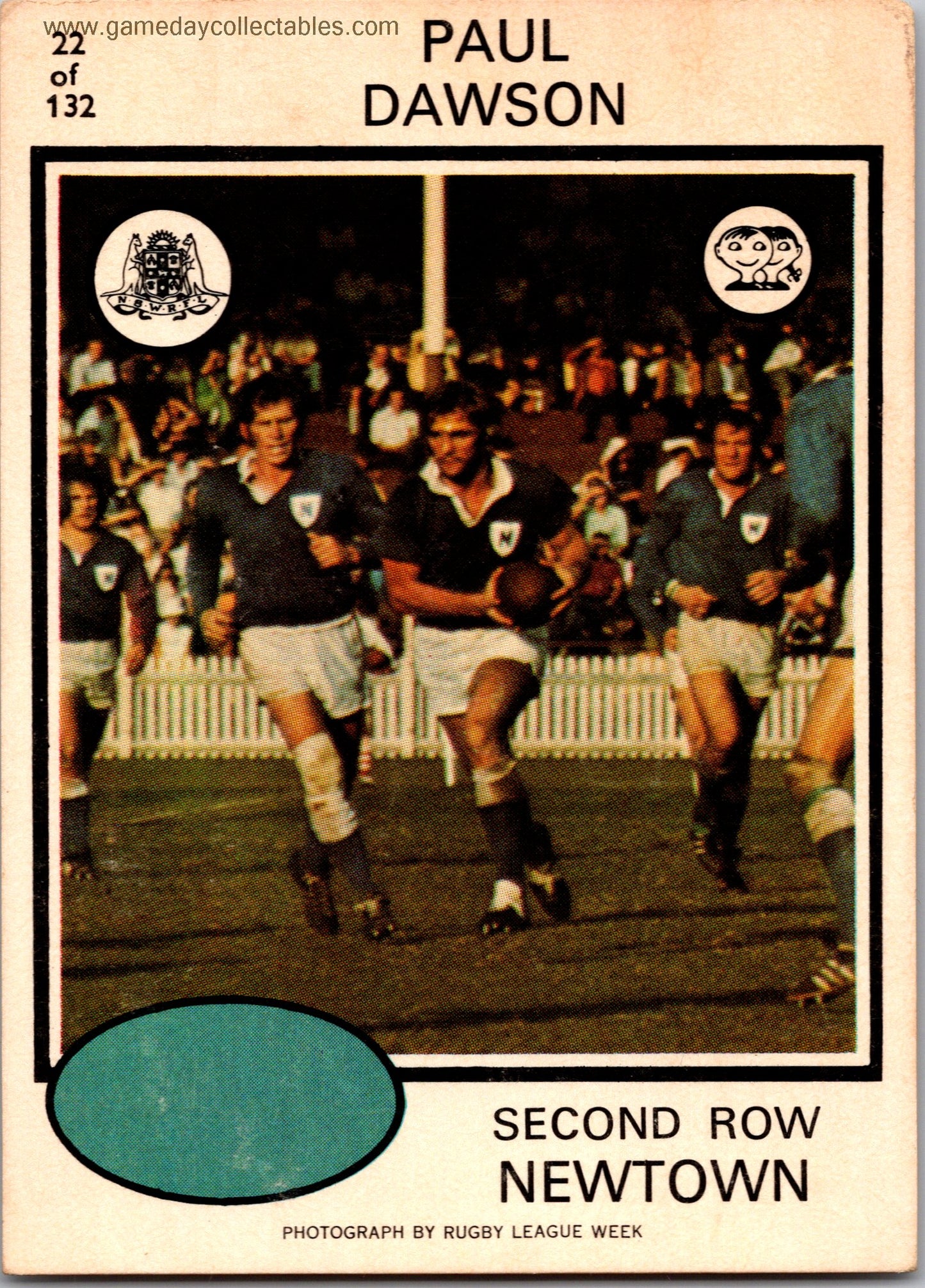 1975 SCANLENS - 022 Paul Dawson - Newtown Jets