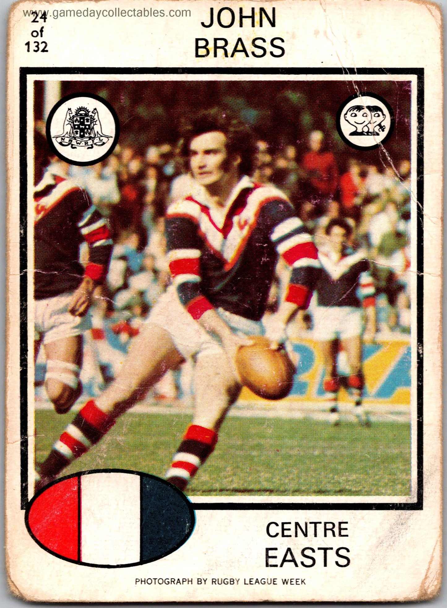 1975 SCANLENS - 024 John Brass - Eastern Suburbs Roosters